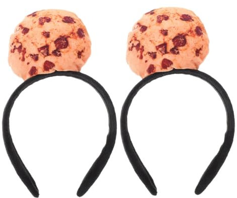 FOMIYES 2stücke Kuschelige Plüsch Keks Haarband Weiches Party Stirnband Für Haartypen Fasching Kostüm Accessoire Lustiges Cookie Design Für Karneval Cosplay Foto Requisiten