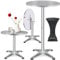 KESSER® 2in1 Stehtisch klappbar Bistrotisch 1er Set | Aluminium Edelstahlplatte | höhenverstellbar 70cm / 115cm | Partytisch Tisch Ø 80cm | In- & Outdoor Empfangstisch | Klapptisch mit Cover Silber