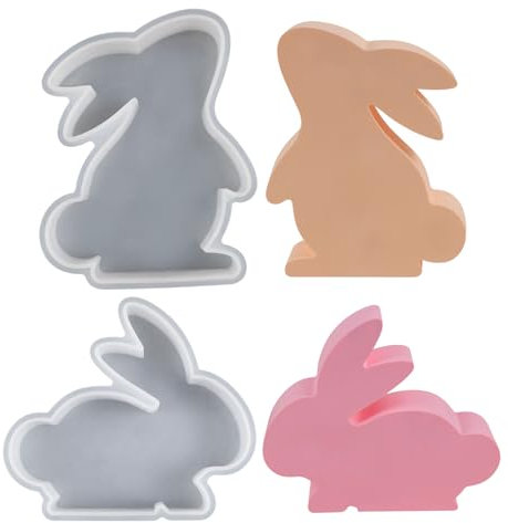 Ostern Kaninchen Silikonformen Gießformen, Osterhase Silikonform, Ostern Kaninchen Gießformen Silikon, Osterhase Beton zum Gießen, Osterhase Silikon Gießform für DIY Handwerk, Ostern Dekoration (G)