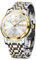 OLEVS Herren Armbanduhr Klassisches Weiß Groß Wählscheibe Diamanten Herren Uhr Luxus Gold Silber Edelstahl Band Analoger Quarz Herrenuhren Lässig Wasserdicht Leuchtend Datumsanzeige Herrenuhr