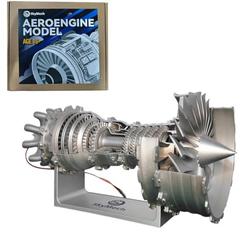HOPBLOCK Motor Bausatz, 900 Turbofan Triebwerk Funktionsfähige DIY Montage Flugzeugtriebwerk Modell, 150+PCS Mini Metall Motor Engine Kit für Technikbegeisterte