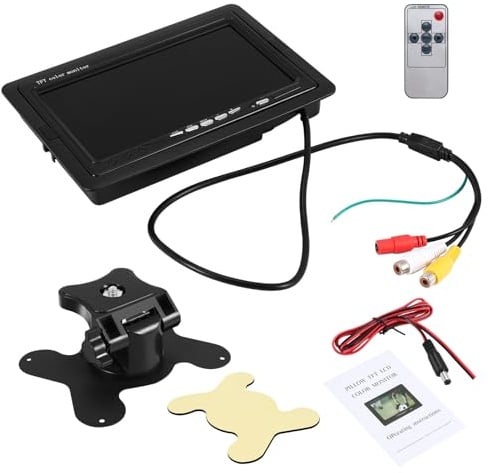 Orolotay Mini TV Monitor HD de 7 Pulgadas 800X480 Pantallas LCD PortáTiles para AutomóVil en DVD/CMMB Dos Entradas para Camiones AutomóViles Pasajeros