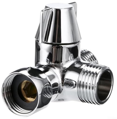 HpLive Messing-Duschkopf-Umschalter 3-Wege-Verteiler 1/2 Handbrause T-Adapter Wasserventil für Badezimmer Duschsystem Zubehör