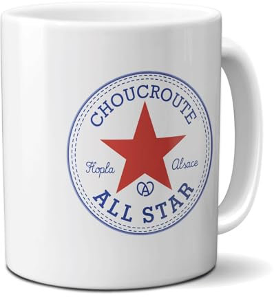 DECOHO Mug en céramique Choucroute - All Star, 33 cl - Imprimé en France