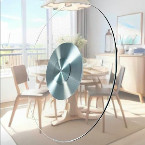 BTOIASYHF 100 cm Rotating Glass Tray for Dining Table, Lazy Susan Tempered Glass Turntable, Large Rotating Serving Plate, Rotating Serving Plate (70 cm (28 inches))