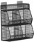 Corbeille à fruits en métal, Panier de suspension murale Organisateur de quatre grilles, Suspendue Range Rangement Cuisine, panier en maille métallique, pour oignons, collations et légumes, Noir