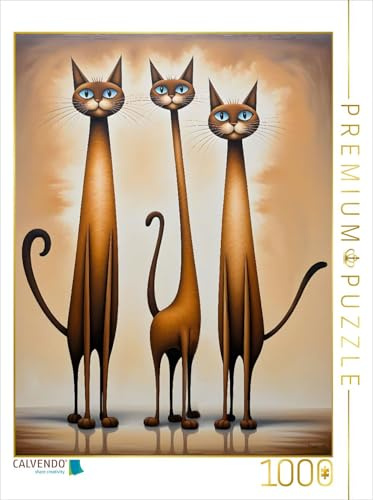 CALVENDO Puzzle Schlaue Katzenclique | 1000 Teile Lege-Größe 64 x 48 cm Foto-Puzzle für glückliche Stunden