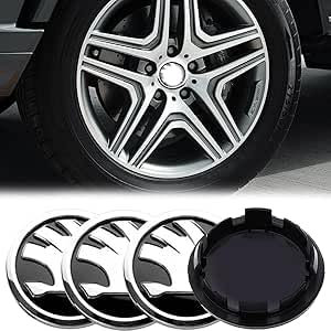4 x 56Mm Nabendeckel, Auto Radkappen, Radnabenkappen, Radnabenabdeckung Dekorative Compatible Hochwertige, Staub- und Winddichte Reifendekoration, Auto Zubehör Radnabenkappen