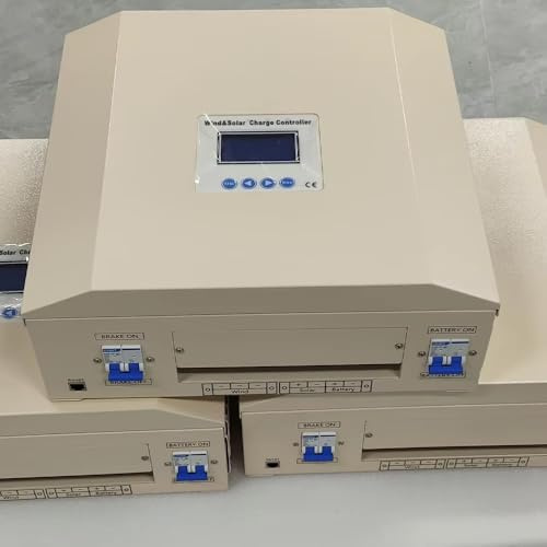 BOOZXCV Contrôleur de Charge Hybride Solaire Solaire 5000W Écran LCD Contrôleur de Charge MPPT Boost, Éolienne 3000W Régulateur de Batterie photovoltaïque Hors réseau 2000W (48, Volts)
