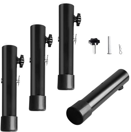 mumisuto 4 Pièces Universel Pieds de Lit Réglable 20cm, Pied de Lit Reglable Pied de Table Métal avec Accessoires de Montage, Support pour Sommier, pour Sofa, Lit, Armoire, Cabinet