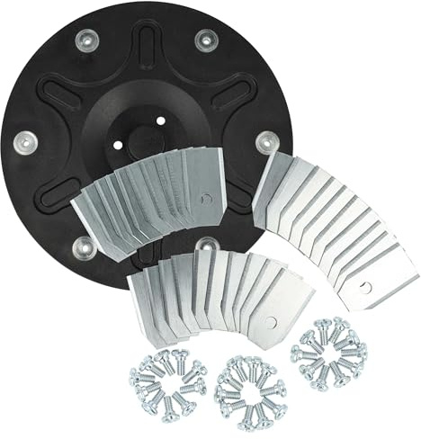 vhbw 31 Part Accessory Set Compatible with Segway Navimow i105E Lawn Mower - 1x Blade disc, 30x Blades + Screws, Black Silver