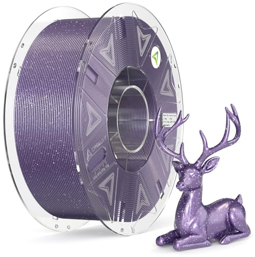Creality Hyper PLA Stardust Filament, Glitzer 3D Drucker Filament 1kg Lila | Hochgeschwindigkeits-RFID-Filament Schimmernder Sternenstaub-Effekt Glitzerndes Starlight 1,75mm Für Die Meisten 3D Drucker