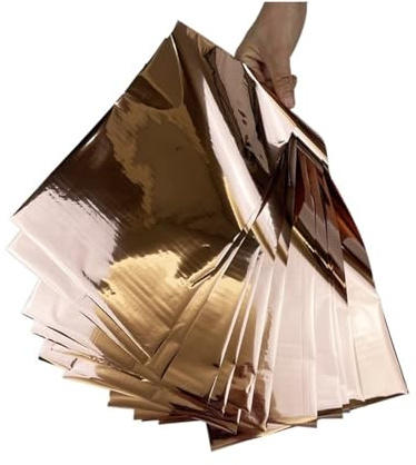GXMDSGZ Toner Laminato a Caldo in Carta Oro con Timbro a in Formato A4 da 50 Pezzi, reattivo for Carte di per Pelle Fai da Te(Rose Gold)
