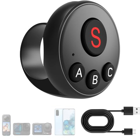 VYVIYON Ring Fernbedienung für DJI/GoPro/Insta,Wireless Smart Fernbedienung | Wiederaufladbare Action-Kamera-Fernbedienung für Insta360 X3/X4/X5, Action 4/5, GoPro 9/10/11