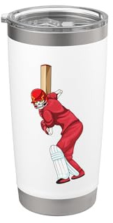 Skelett Cricket Cricketschläger Sport Doppelwandiger Edelstahl-Thermobecher
