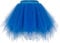 bridesmay Damen Tüll Rock Petticoat Unterrock Kurz Ballett Tutu 50er Rockabilly Tütü Mini Rock Karneval Kostüm Crinoline Royal Blue S