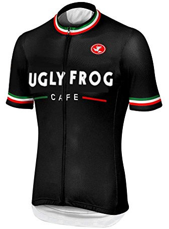 UGLY FROG Erwachsene Herren Radtrikot Trikot Kurzarm Radtrikot Fahrradtrikot Fahrradbekleidung für Männer Kariertes Design Elastische Atmungsaktive Schnell Trocknen Stoff