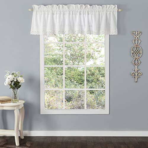 Laura Ashley Home 222802 Annabella Volant, 218,4 x 38,1 cm, Weiß