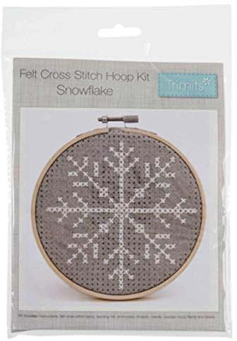 Trimits Cross Stitch Kit with Hoop: Snowflake