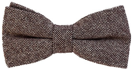 DonDon Herren Fliege 12 x 6 cm Baumwolle gebunden und längenverstellbar beige schwarz
