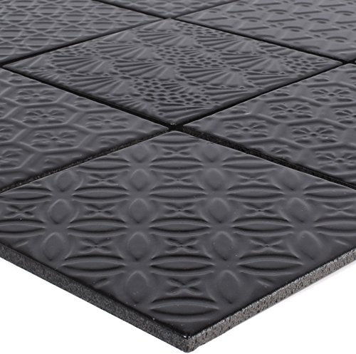Keramische Mosaikmatten Istria Schwarz für Bad Fliesen- Küchenspiegel Wand Bad