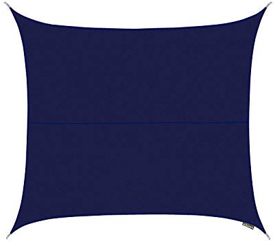 Kookaburra 5.4m Square Water Resistant Garden Patio Sun Shade Sail Canopy 96.5% UV Block with Free Rope (Blue)