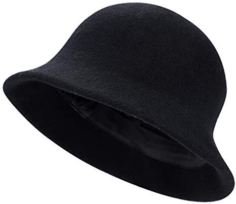 ITODA Wollmütze Winter Filzhut Damen Fedora Filzmütze Warm Wintermütze Mädchen Winterhut Filz Damenmütze Wollhut Weich Damenhut Einfarbig Schlapphut One Size Eimerhut für Outdoor Freizeit