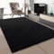 SANAT Teppich Wohnzimmer - Schwarz Hochflor Langflor Teppiche Modern, Größe: 60x110 cm