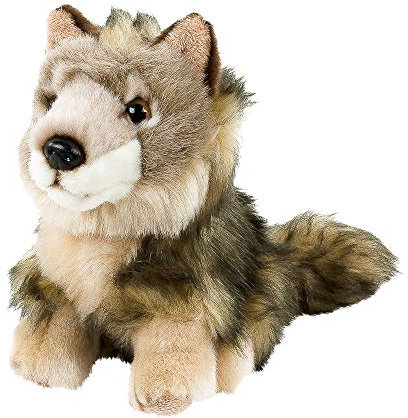 Teddys Rothenburg Wolf/Kojote Graubraun 28 cm (ohne Schwanz 20 cm) Kuscheltier Plüschwolf Plüschkojote Plüschtier Stofftier Baby Kinder Spielzeug