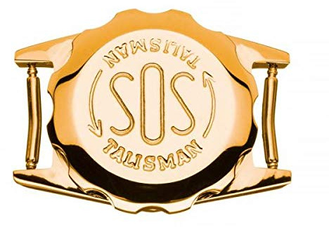 SOS Talisman für Damen-Uhrenarmband vergoldet, Notfallkapsel für wichtige medizinische Informationen