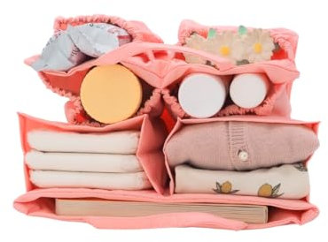 lilibell Wickeltasche für Eltern mit Fächern, Innentasche Handtaschen organizer, Taschenorganizer für Newborn Baby Essentials, Waschbar und Flexibel, Ideal für Reisen & Rucksack, Rosa