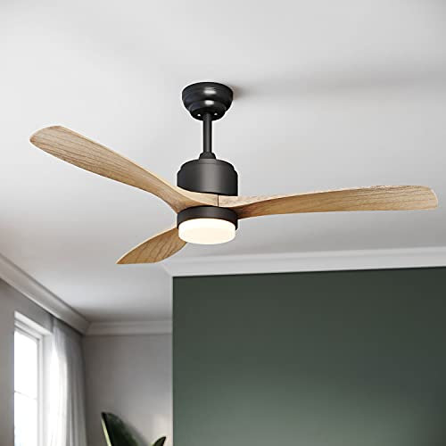 SUNXURY Deckenventilator mit Fernbedienung 3 Dimmbar Licht Deckenventilator Leise 132cm Deckenventilator mit Beleuchtung 35W 5 Flügel 3 Leistungsstufen Intelligente Zeiteinstellung geeignet…
