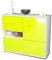 Stil.Zeit Kommode Sideboard, Alfred, Korpus Weiss matt, Front Hochglanz Design Limettengrün, (92x79x35cm), Push to Open Technik & Leichtlaufschienen