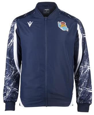 Real Sociedad Offizielle Reisejacke ,Jacke,Männer,Weiß Blau,Js