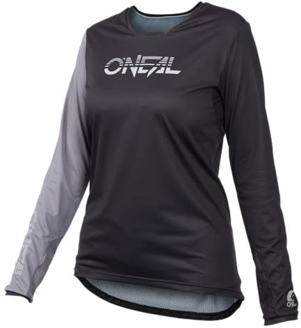 O'NEAL | Mountainbike-Trikot | MTB Mountainbike DH Downhill FR Freeride | Atmungsaktives Material, maximale Bewegungsfreiheit | Element FR Women´s Jersey Hybrid V.23 | Damen | Schwarz Grau | L