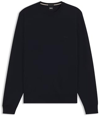 BOSS Herren Botto-L Regular-Fit Pullover aus Schurwolle mit Logo-Stickerei