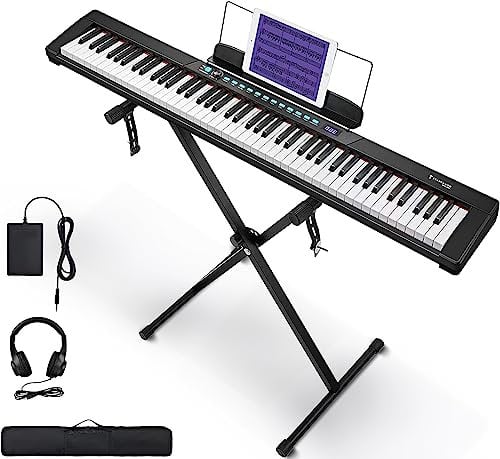 Starfavor 88 Key Keyboard Piano, Beginner Digital Piano with Semi-Weighted 88 Keys, Portable Electric Piano Keyboard Kit