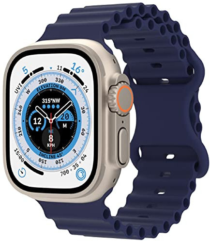 VeveXiao Ocean silicone Cinturino compatibile con Apple Watch Ultra Band 41mm 40mm 38mm, Morbido Traspirante Cinturino Sportivo di Ricambio per iWatch Serie 8 7 6 5 4 3 2 1 SE, Blu Mezzanotte