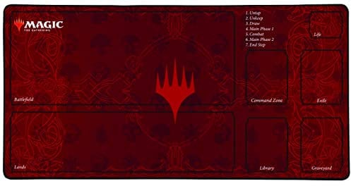 Konix Magic The Gathering Tapis de Souris Gaming XL 70 x 35 cm - Base antidérapante - Motif Plateau de Jeu - Rouge