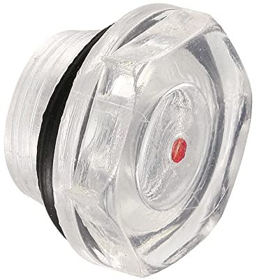 M METERXITY Plástico Aceite Nivel Mirilla Vidrio con Junta Tórica - Aire Compresor Accesorios Comprobar la Bomba Aceite Nivel, Aplicar a Tanque (20mm Diámetro, Transparente, Negro)