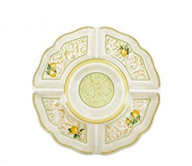 BRANDANI Zitronen Porzellan Vorspeisen Durchmesser 27 cm.