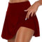Jupe Short Femme Ete Casual Sport Tennis Plissée Jupe Running Yoga Chic et Elegant Couleur Uni Taille Haute Mode Marque Plage Short Court Fluide Doux Leger Pas Cher Mini Jupe Courte Sexy Vin 5XL