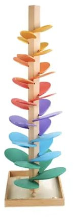 Grand abre à billes en bois - Arbre sensoriel montessori - circuit à billes - pétales en bois multicolore - 73cm