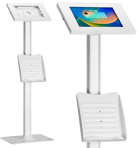 Maclean Support publicitaire pour Tablette, Fixation au Sol avec Dispositif de Verrouillage, 9,7-11, iPad/iPad Air/iPad Pro, Samsung Galaxy Tab A/Tab A7/Tab S6 Lite, MC-476W