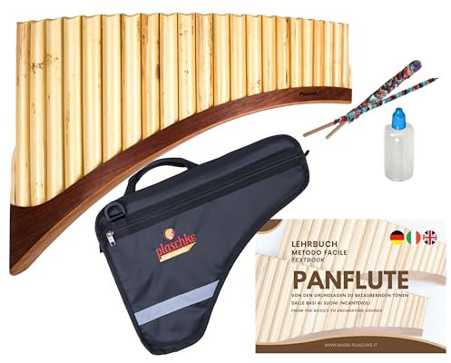 Plaschke Panflöte Konzert, Bundle mit Tasche, Lernbuch, Pflege-Set, 22 Töne C-Dur