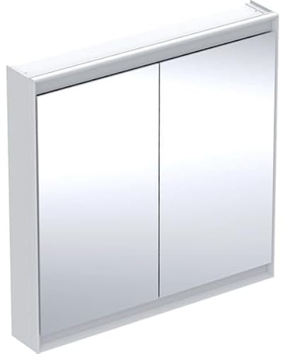 Keramag Geberit ONE Spiegelschrank mit ComfortLight, 2 Türen, Aufputzmontage, 75x90x15cm, 505.812.00.; Farbe: Aluminium eloxiert