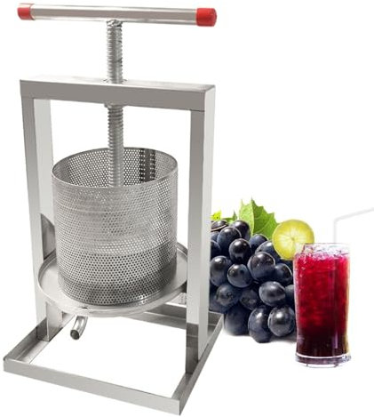 Fruit Wine Press Fruit Honey Presser Honey Press Extractor Beeswax Presser Fruit Apple Crusher Apple Cider Nature Juice Making Manual Juice Maker,8L
