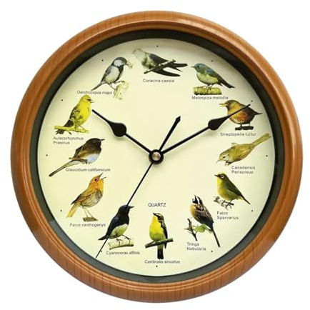 Sharplace Wanduhr, 25,4 cm, Singvogel-Wanduhr, Elegante, robuste Uhr, Vogelgezwitscher, Wecker für Esszimmer, Hochzeiten, Dekoration