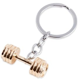 DonJordi Schlüsselanhänger Hantel - Für alle Sportler & Bodybuilder (Gold)