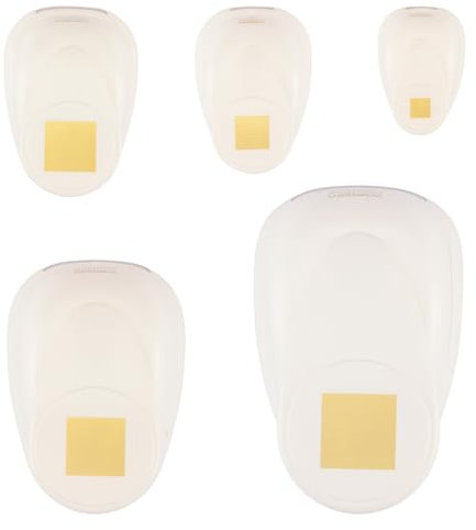 Vaessen Creative Stanzer Set - Motivstanzer - Quadrat - 5 Stück - Tonpapier und Bastelmaterial bis zu 250 g/m² - zum Basteln Mit Papier und Scrapbooking, Weiß-gold